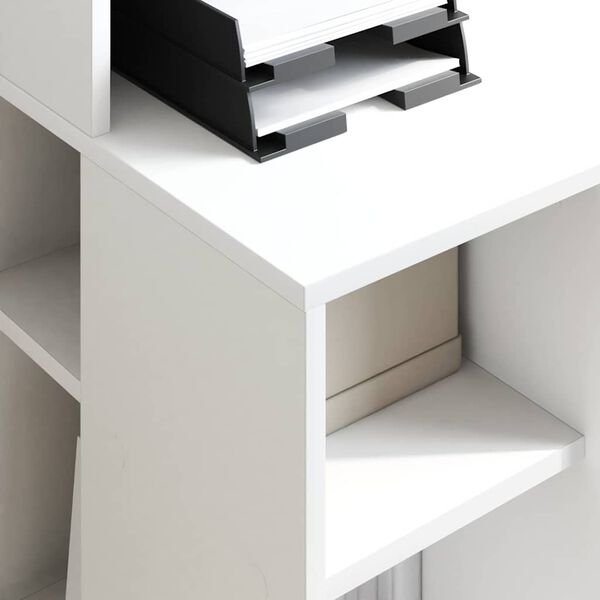 vidaXL Desk with Shelf White 90 x 48 x 101.5 cm Engineered Wood