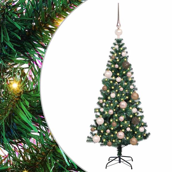 vidaXL Artificial Pre-lit Christmas Tree Green 120 cm PVC and Metal