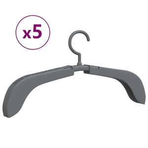 vidaXL Clothes Hanger | Set of 5 | Grey | Polypropylene, Polyethylene
