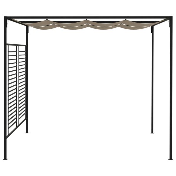 vidaXL Gazebo with Retractable Roof 3x4x2.3 m Taupe 180 g/m²