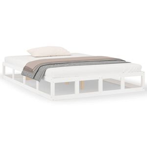 vidaXL Bed Frame without Mattress White 120x190 cm Small Double Solid Wood
