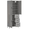 vidaXL Highboard Grey Sonoma 69.5x34x180 cm Engineered Wood