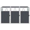 vidaXL Triple Garbage Bin Shed Anthracite 213x81x121 cm Steel