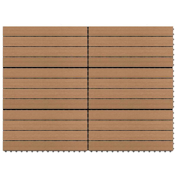 vidaXL Decking Tile 6 pcs Brown 60 x 30 cm WPC