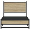 vidaXL Metal Bed Frame without Mattress Sonoma Oak 75x190 cm Small Single