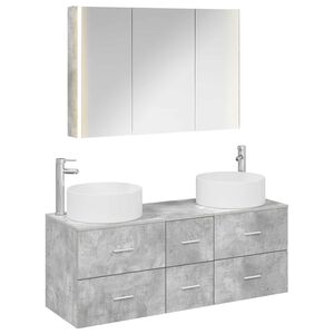 vidaXL Bathroom Furniture Set 4 pcs Concrete Grey