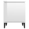 vidaXL Bed Cabinets with Metal Legs High Gloss White 40x30x50 cm