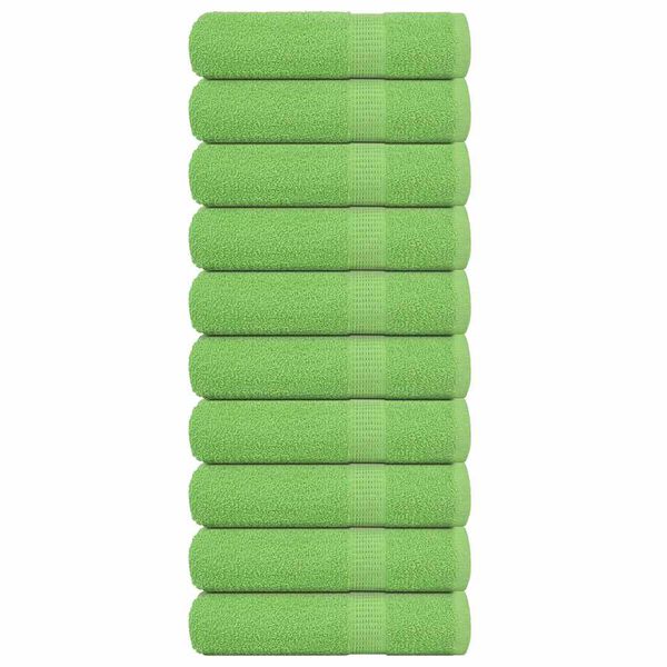vidaXL Hand Towels "FROGN" 10 pcs Apple Green 50x100 cm 360 gsm