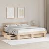 vidaXL Bed Frame with Headboard Brown 200 x 200 cm Solid Pine Wood