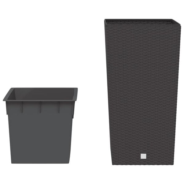 vidaXL Planter with Removable Inner Brown 21 / 49 L PP Rattan
