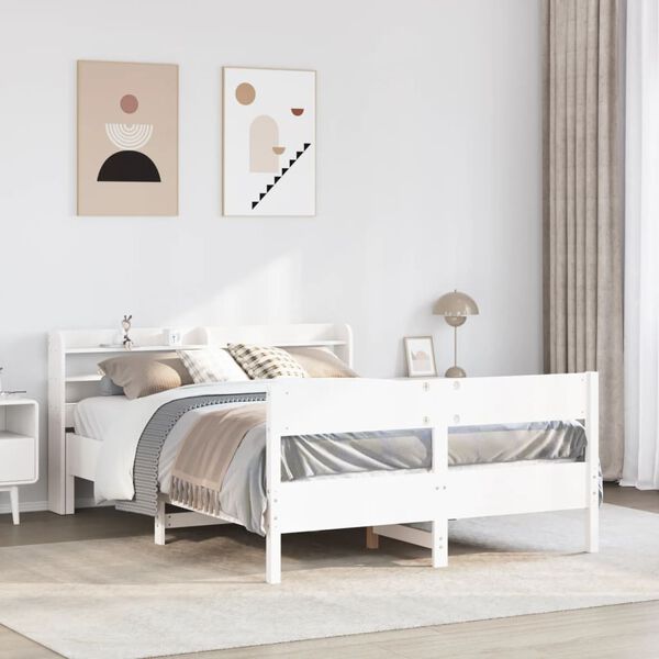 vidaXL Bed Frame without Mattress White 160x200 cm Solid Wood Pine