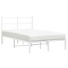 vidaXL Metal Bed Frame without Mattress with Headboard White 120x190cm