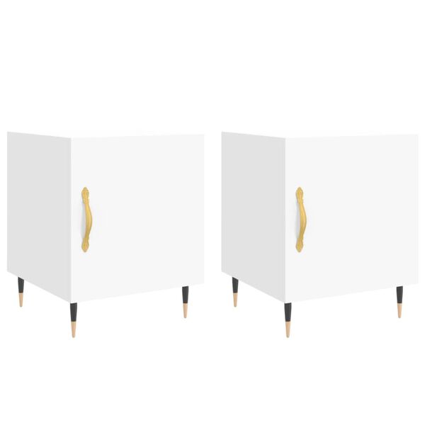 vidaXL Bedside Cabinets 2 pcs White 40x40x50 cm Engineered Wood