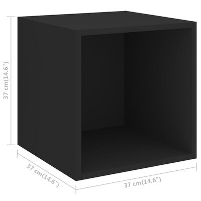 vidaXL Wall Cabinets 4 pcs Black 37x37x37 cm Chipboard
