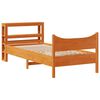 vidaXL Bed Frame with Headboard Wax Brown 90x200 cm Solid Wood Pine