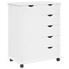 vidaXL Rolling Cabinet 63.5 x 39 x 79 cm Solid Pine Wood White