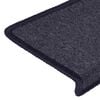 vidaXL Stair Mats 15 pcs 65x21x4 cm Dark Grey and Blue Rectangular Edge