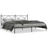 vidaXL Metal Bed Frame without Mattress with Headboard Black 193x203cm