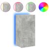 vidaXL TV Wall Cabinet with LED Lights Concrete Grey 40.5x35x80 cm