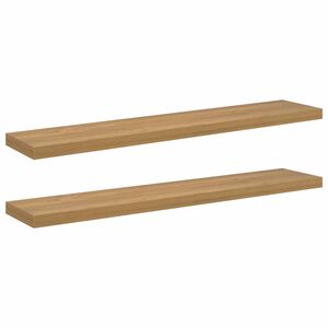 vidaXL Wall Shelf 2 pcs Brown 120 x 23.5 x 3.8 cm Engineered Wood