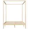 vidaXL Canopy Bed Frame without Mattress Solid Pine Wood 180x200 cm Super King