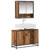 vidaXL Bathroom Furniture Set with Door 2 pcs Old Wood Engineered Wood