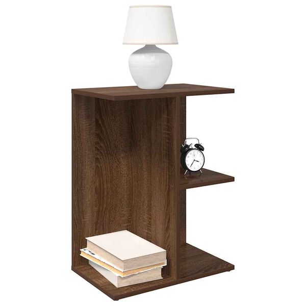 vidaXL Bedside Table Brown Oak 46.5x29x61 cm Engineered Wood