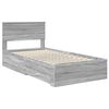 vidaXL Bed Frame with Drawer Grey Sonoma 100 x 200 cm Engineered Wood