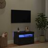 vidaXL TV Cabinet Black Oak 60 x 35 x 40 cm Engineered Wood