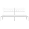 vidaXL Metal Bed Frame without Mattress with Headboard White 193x203cm