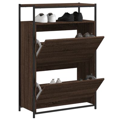 vidaXL Shoe Cabinet Brown Oak 75x34x112 Engineered Wood