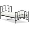 vidaXL Metal Bed Frame without Mattress with Footboard&nbsp;Black 80x200cm