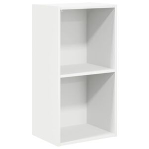 vidaXL 2-Tier Book Cabinet White 40x30x76.5 cm Engineered Wood