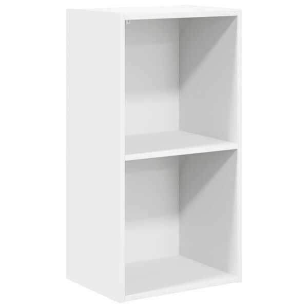 vidaXL 2-Tier Book Cabinet White 40x30x76.5 cm Engineered Wood