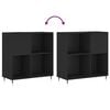 vidaXL Record Cabinet Black 84.5x38x89 cm Engineered Wood