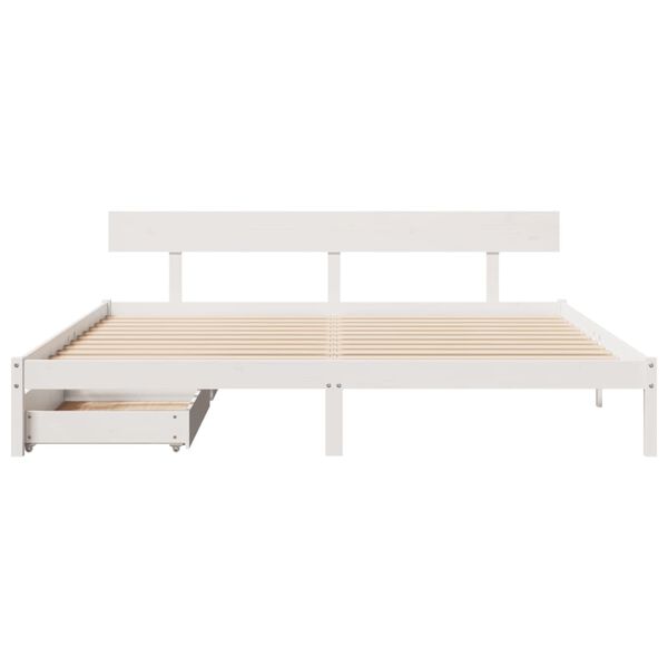 vidaXL Bed Frame without Mattress White 200x200 cm Solid Wood Pine