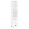 vidaXL Highboard High Gloss White 34.5x34x180 cm Engineered Wood