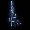 vidaXL LED Christmas Tree with Ground Spikes Cool White 300 cm Metal