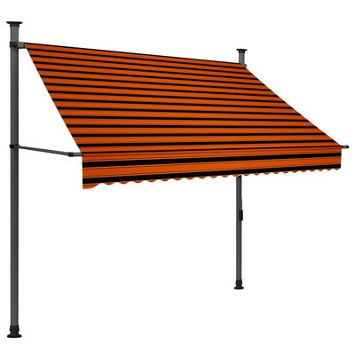 vidaXL Manual Retractable Awning with LED 200 cm Orange and Brown