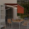 vidaXL Manual Retractable Awning with Blind&LED 3.5x2.5m Orange&Brown