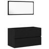 vidaXL Bathroom Furniture Set 3 pcs Black Oak Engineered Wood