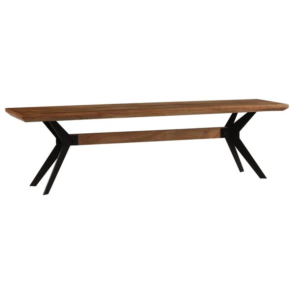 vidaXL Dining Bench Solid Acacia Wood and Steel 160x40x45 cm