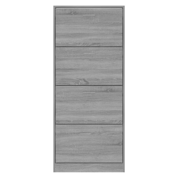 vidaXL Shoe Cabinet Grey Sonoma 63x24x147 cm Engineered Wood