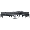 vidaXL Garden Sofa Set with Cushion 8 pcs Black Steel