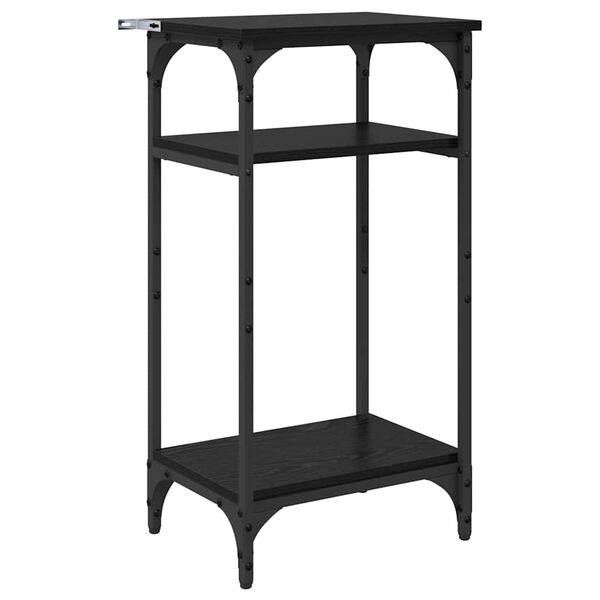 vidaXL Side Table with Shelf Black Oak 40 x 30 x 75 cm Engineered Wood
