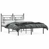 vidaXL Metal Bed Frame without Mattress with Headboard Black 140x200cm