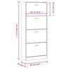 vidaXL Shoe Cabinet Grey Sonoma 63x24x147 cm Engineered Wood