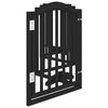 vidaXL Dog Gate with Door Foldable 6 Panels Black 300 cm Poplar Wood