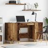 vidaXL Desk with Shelf Old Wood 140 x 50 x 75 cm Engineered Wood