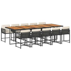 vidaXL Garden Dining Set | Black and brown
